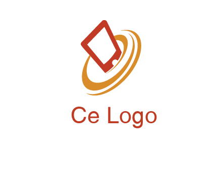 swoosh around mobile technology logo