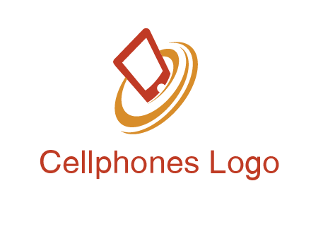 swoosh around mobile technology logo