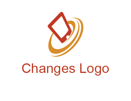 swoosh around mobile technology logo