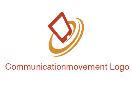 swoosh around mobile technology logo