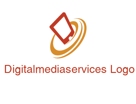 swoosh around mobile technology logo