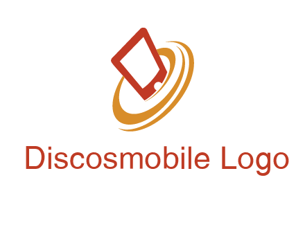 swoosh around mobile technology logo