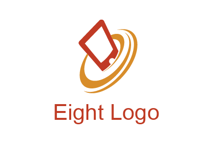swoosh around mobile technology logo