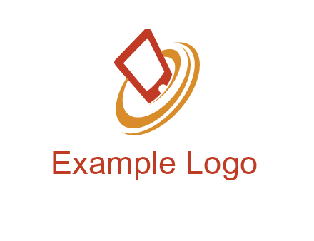 swoosh around mobile technology logo