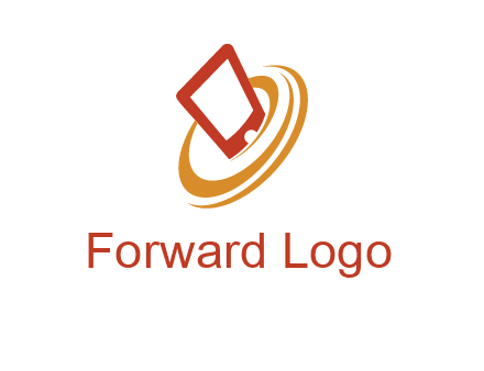 swoosh around mobile technology logo