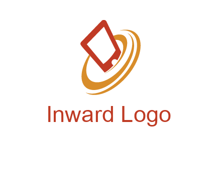 swoosh around mobile technology logo
