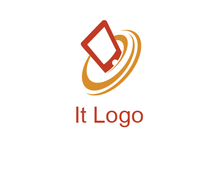 swoosh around mobile technology logo