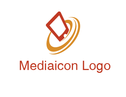 swoosh around mobile technology logo
