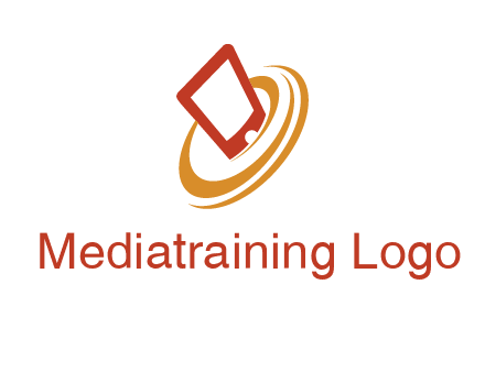 swoosh around mobile technology logo