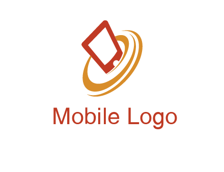 swoosh around mobile technology logo