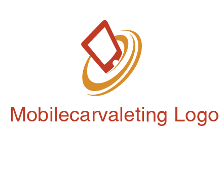 swoosh around mobile technology logo