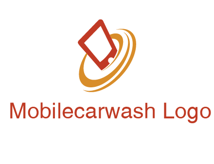 swoosh around mobile technology logo