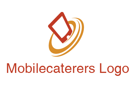 swoosh around mobile technology logo