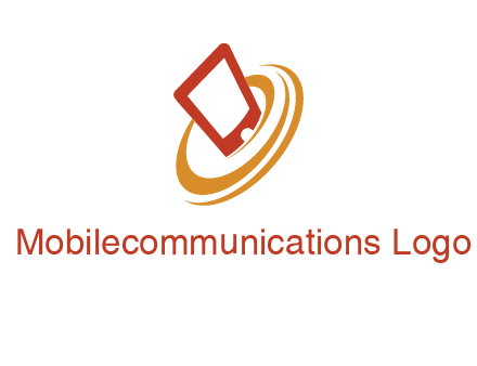 swoosh around mobile technology logo