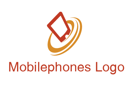 swoosh around mobile technology logo