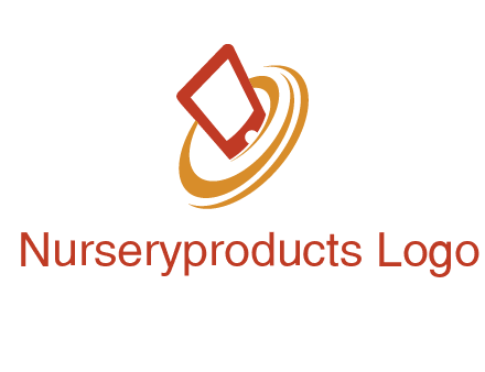 swoosh around mobile technology logo