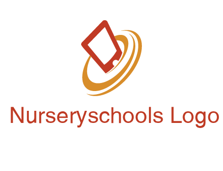 swoosh around mobile technology logo