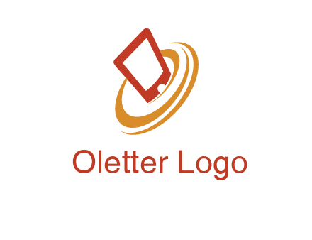 swoosh around mobile technology logo