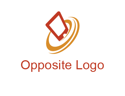 swoosh around mobile technology logo