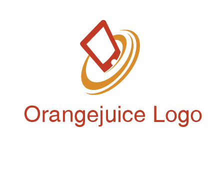 swoosh around mobile technology logo