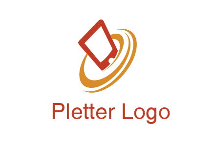 swoosh around mobile technology logo