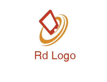 swoosh around mobile technology logo