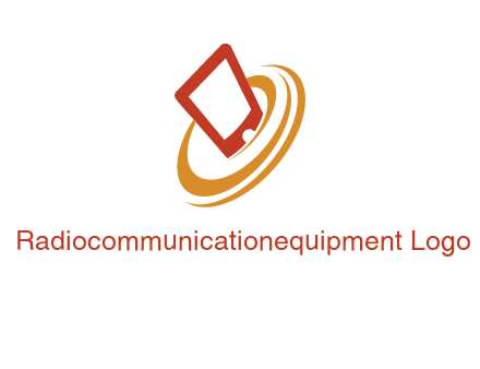 swoosh around mobile technology logo