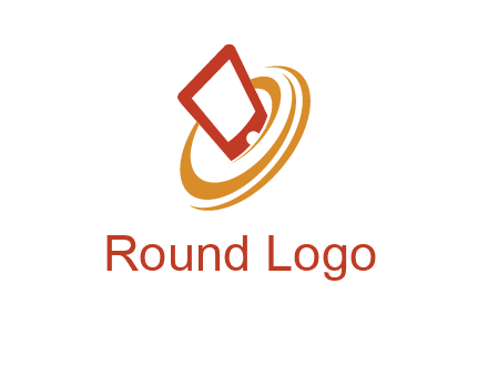 swoosh around mobile technology logo