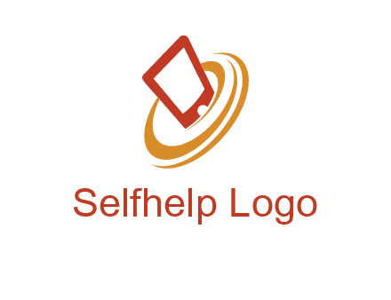 swoosh around mobile technology logo