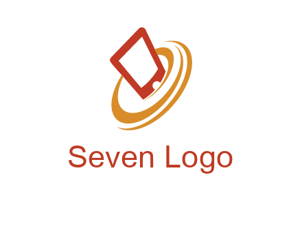 swoosh around mobile technology logo