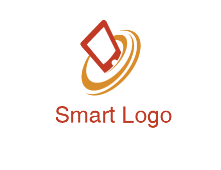 swoosh around mobile technology logo