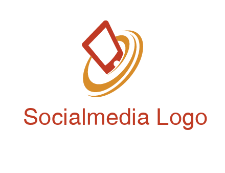 swoosh around mobile technology logo