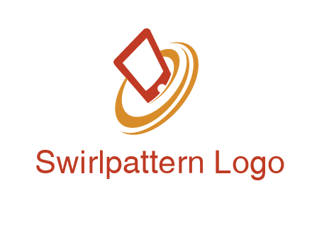 swoosh around mobile technology logo