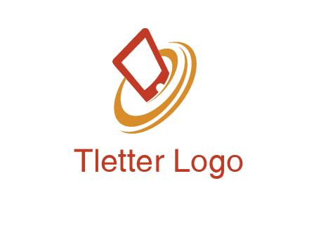 swoosh around mobile technology logo