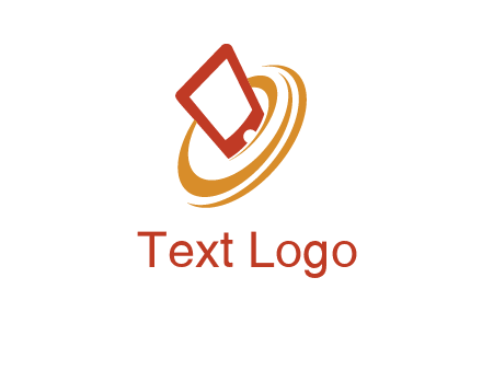 swoosh around mobile technology logo