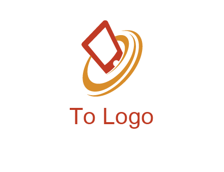 swoosh around mobile technology logo