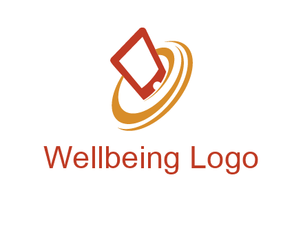 swoosh around mobile technology logo