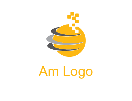 pixels globe communication logo