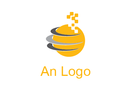pixels globe communication logo