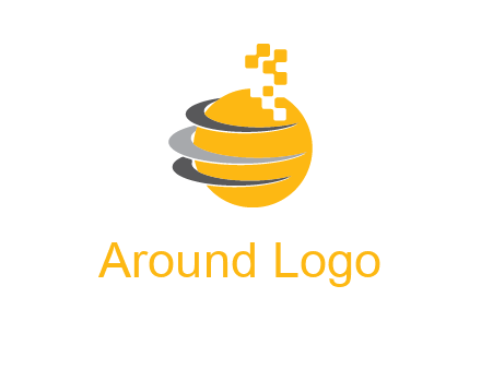 pixels globe communication logo