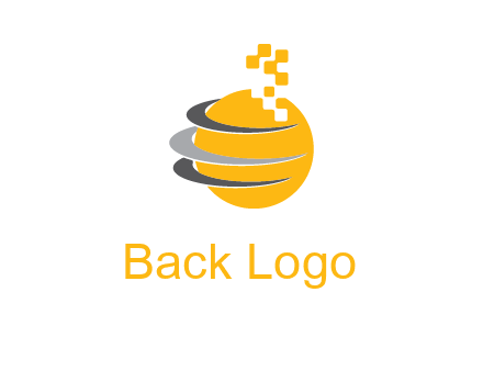 pixels globe communication logo