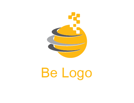 pixels globe communication logo