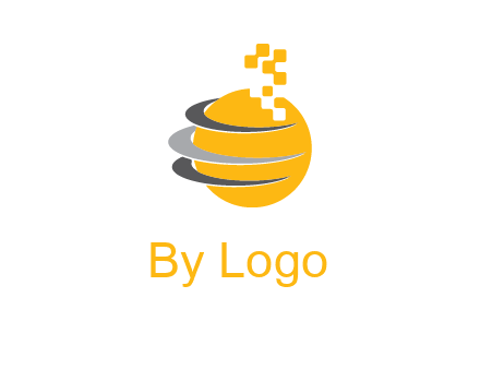 pixels globe communication logo
