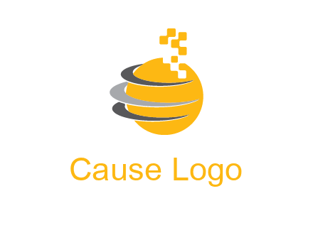 pixels globe communication logo