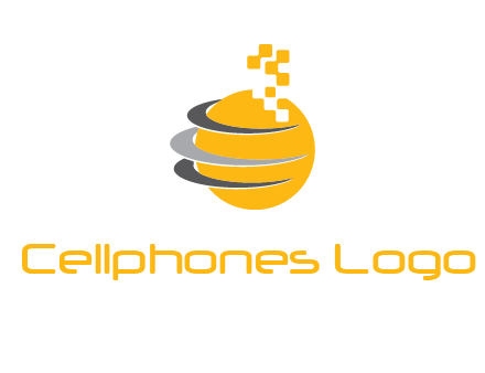 pixels globe communication logo