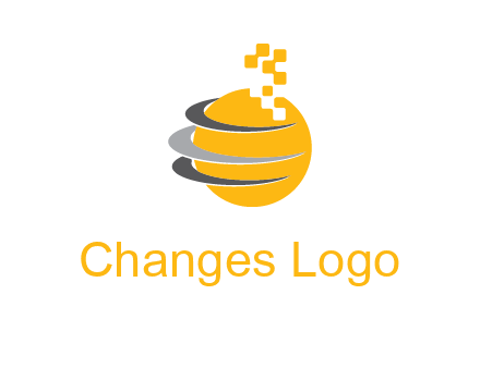 pixels globe communication logo