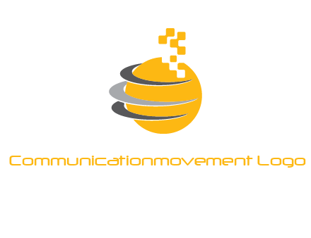 pixels globe communication logo