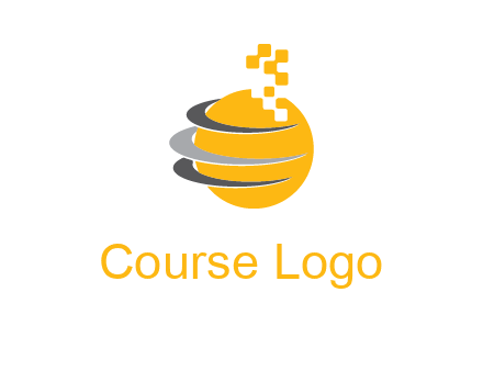 pixels globe communication logo
