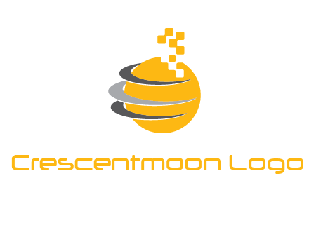 pixels globe communication logo