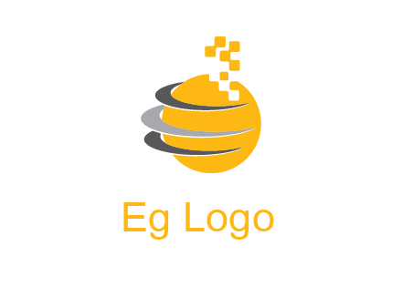 pixels globe communication logo